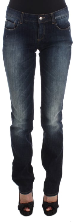 Costume National Costume National Blue Cotton Slim Fit Bootcut Jeans