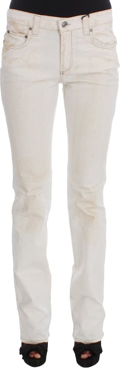Costume National Costume National White Cotton Slim Fit Bootcut Jeans