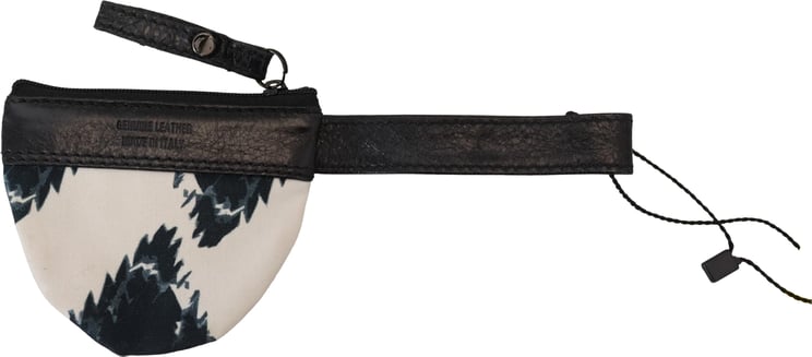 Costume National Costume National White Genuine Leather Coin Purse Strap Wallet