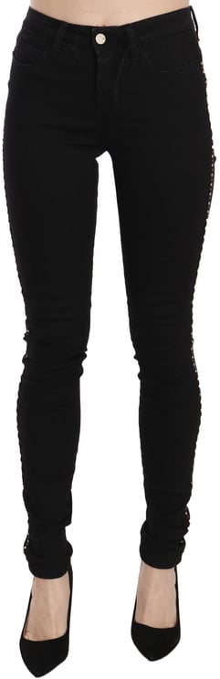 Costume National Costume National Black Embellished Mid Waist Skinny Denim Jeans