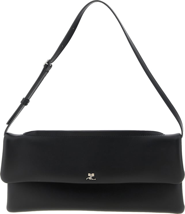 COURREGES Courrèges Black Cowhide Clutch Bag