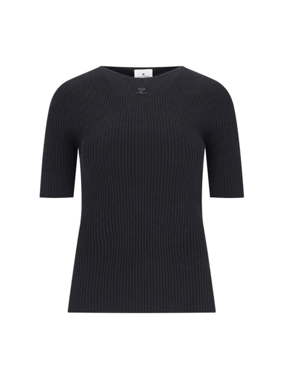 COURREGES Solar Light Logo Sweater In Black