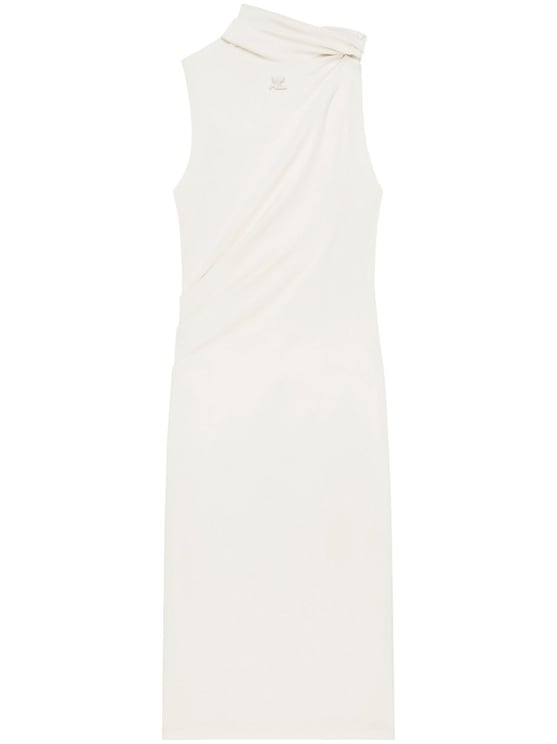 COURREGES Asymmetrical Ecru Dress