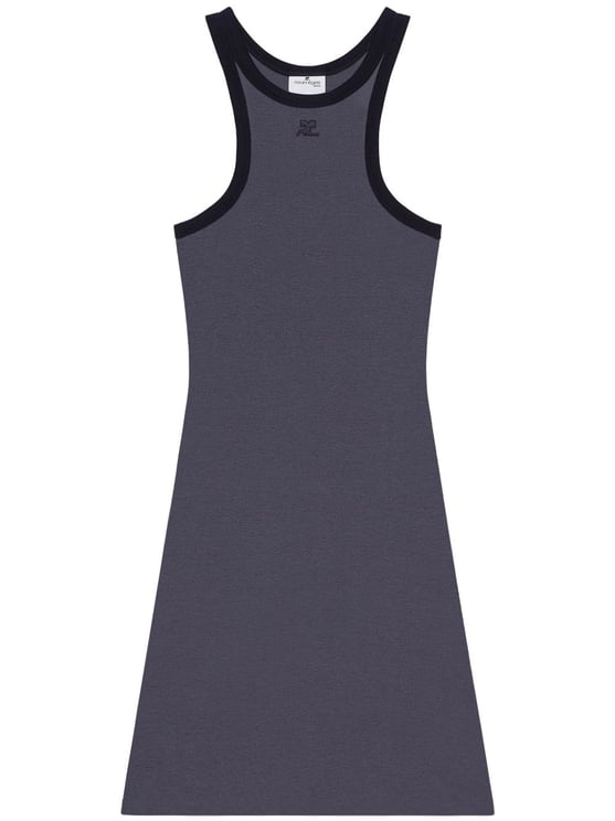 COURREGES Steel Blue Sleeveless Mini Dress