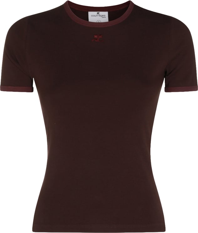 COURREGES White Fitted Short-Sleeve Cotton T-Shirt