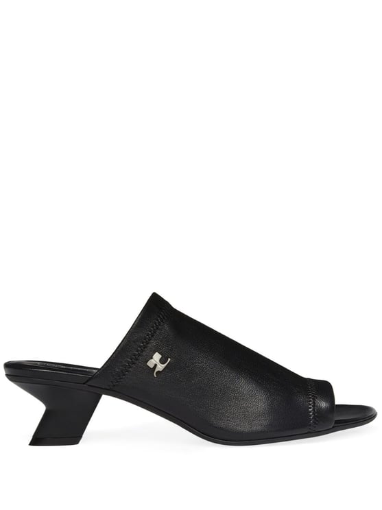 COURREGES Sculpted Heel Peep Toe Sandals