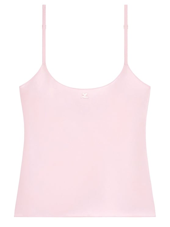 COURREGES Cropped Tank Top with Adjustable Spaghetti Straps