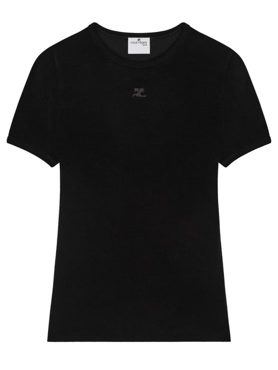 COURREGES Neutral Baby Spongy Cropped Viscose-Blend T-Shirt