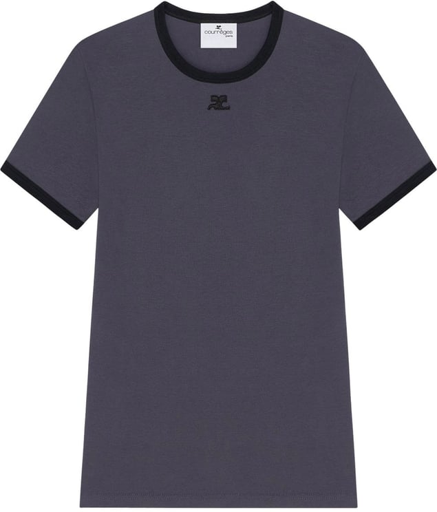 COURREGES Fitted Black T-Shirt