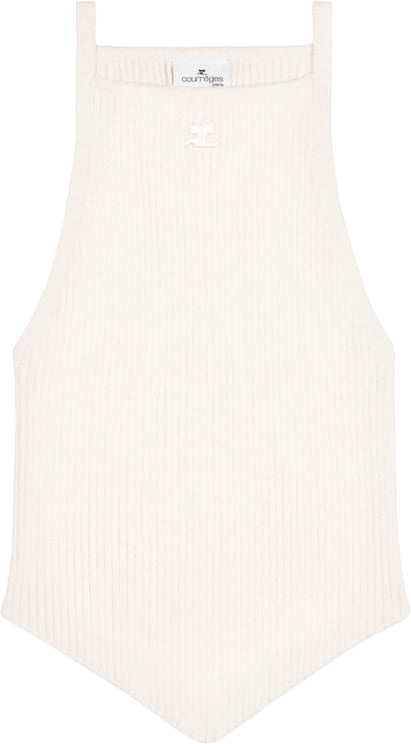COURREGES Square Neck Sleeveless Knit Top