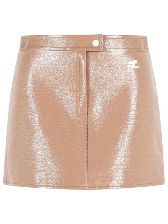 COURREGES 'Reedition' 'Bronzer' Vinyl Miniskirt
