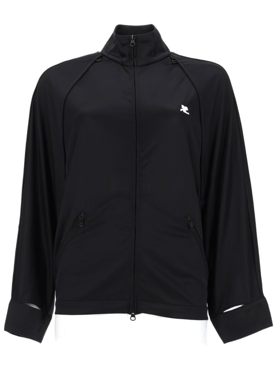 COURREGES Black Cut-Out Details Track Jacket