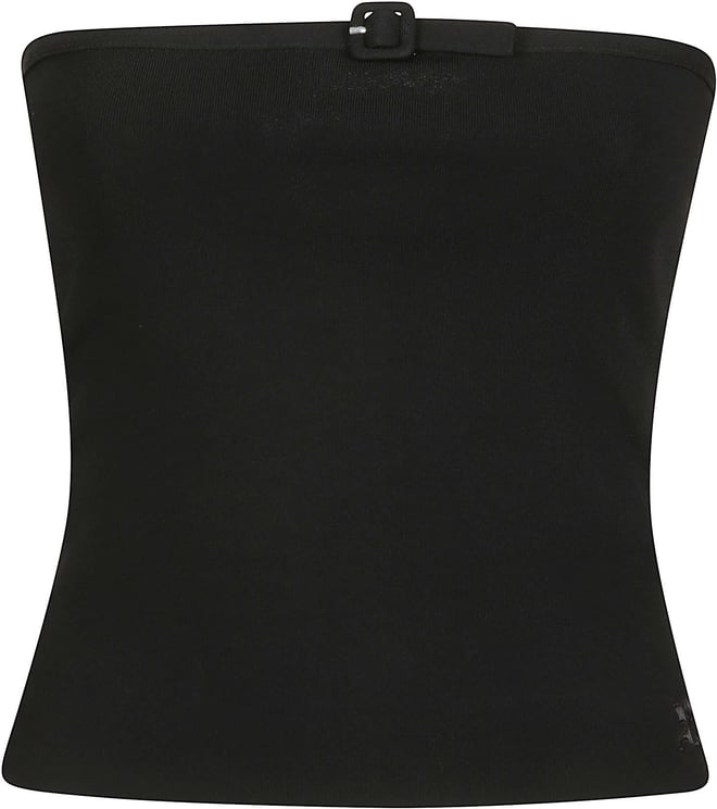 COURREGES Buckle Knit Bustier Top Black