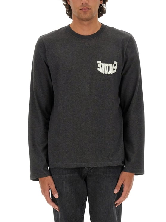 COURREGES Logo-Embellished Grey Regular Fit T-Shirt