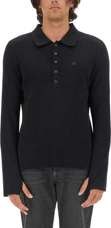 COURREGES Slim Fit Black Polo