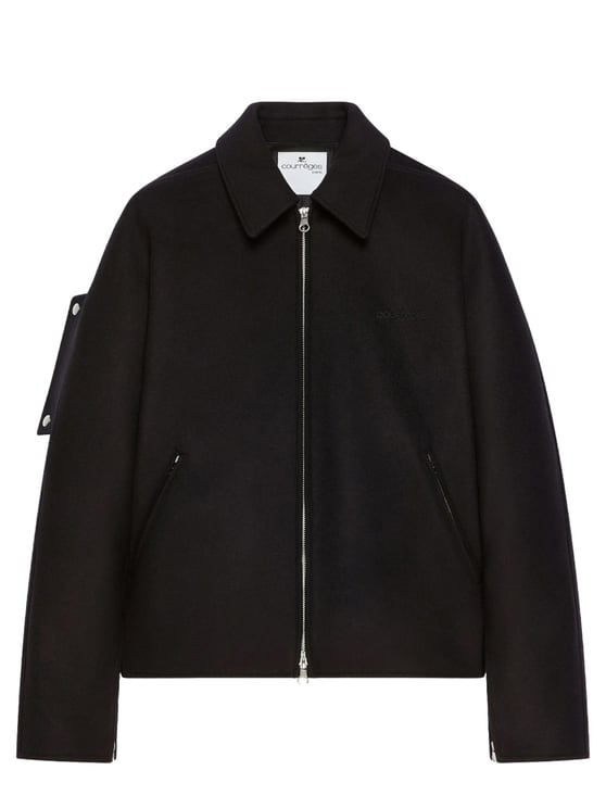 COURREGES Cropped Padded Wool Silk Jacket