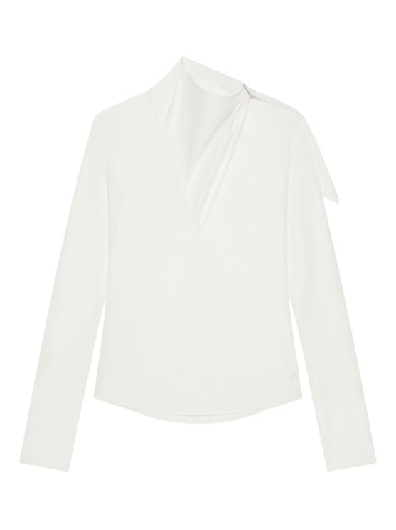 COURREGES Asymmetric White Long-Sleeved Top