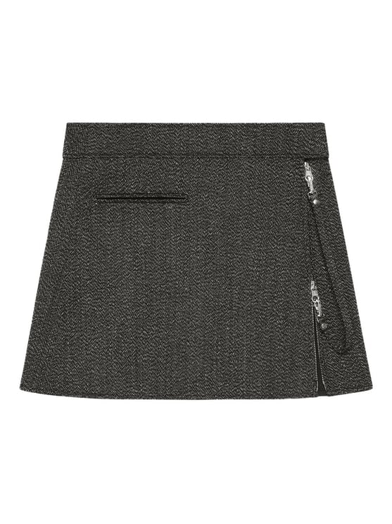 COURREGES Charcoal Grey Textured Mini Skirt