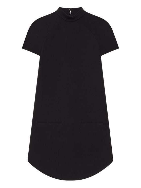 COURREGES Funnel Neck Black Mini Dress