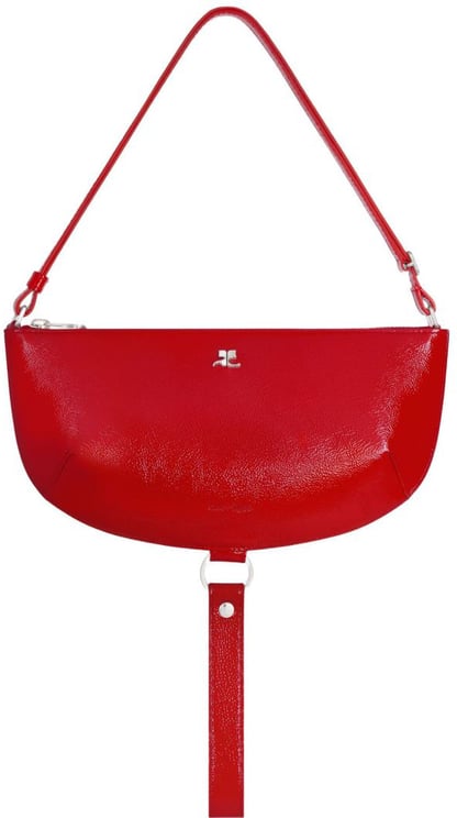 COURREGES Red Curved Shoulder Bag
