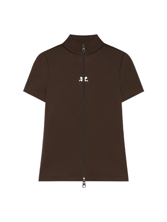 COURREGES Interlock Full Front Zipper Top