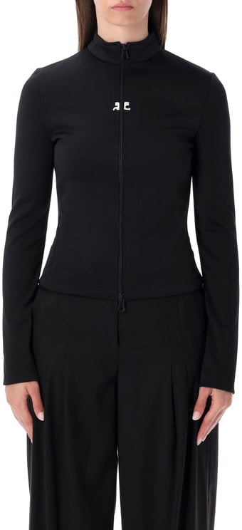 COURREGES Biker Tracksuit Interlock Jacket Nero