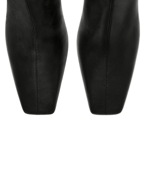COURREGES Pointed Toe Ankle Boots With Block Heel