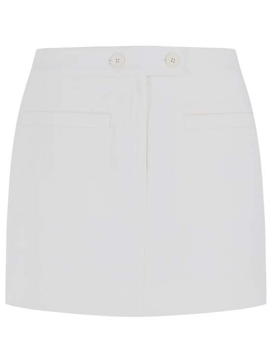 COURREGES White Wool Blend Miniskirt