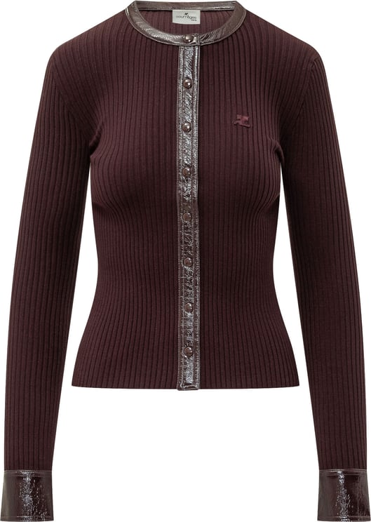 COURREGES RIB KNIT CARDIGAN