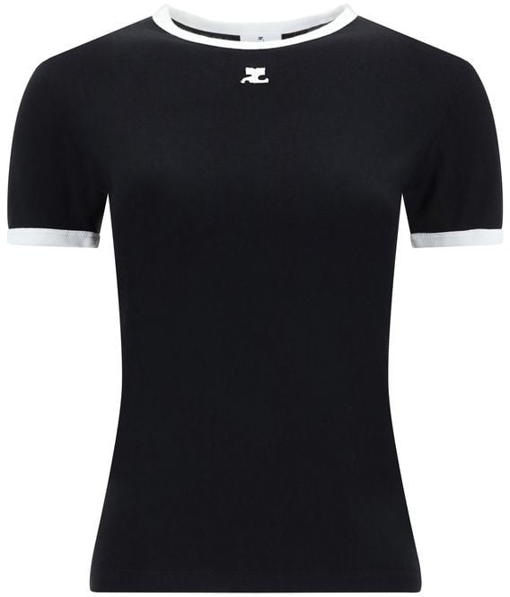 COURREGES Courrèges Black Cotton T-Shirt