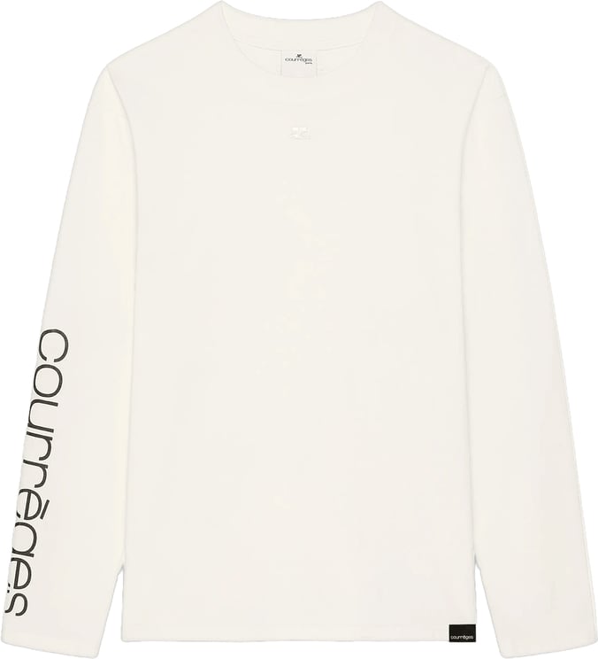 COURREGES LOGO PRINT LONG SLEEVE T-SHIRT