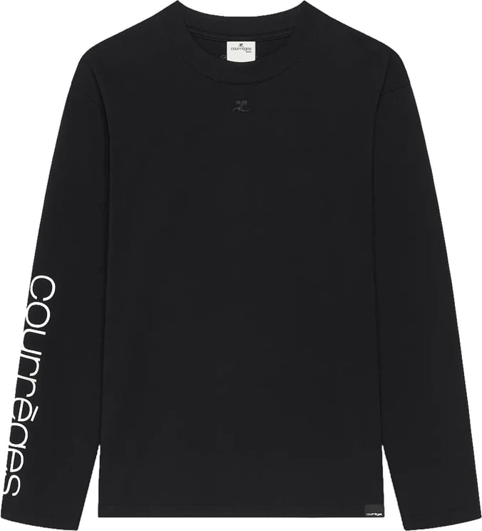 COURREGES LOGO PRINT LONG SLEEVE T-SHIRT