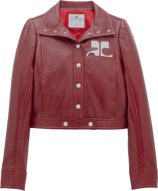 COURREGES Cropped Textured Jacket with Button-Down Front