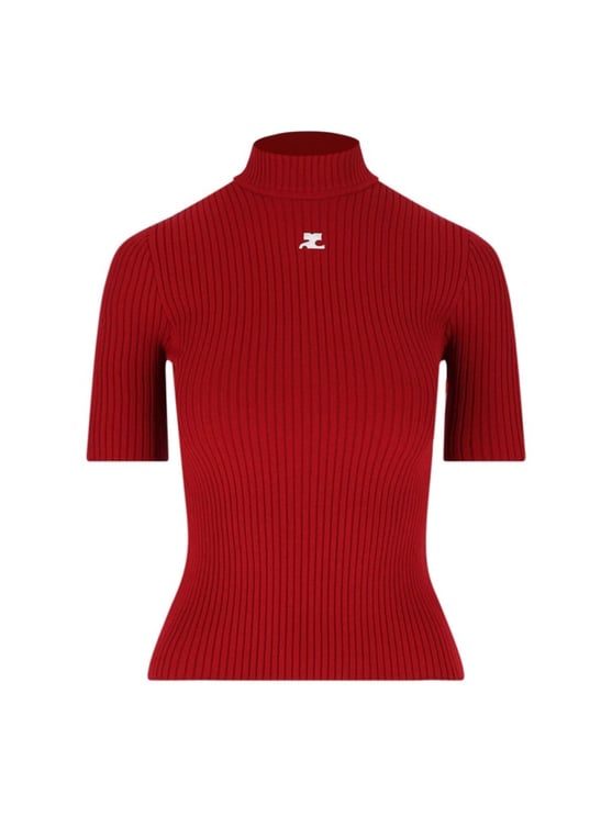 COURREGES "Reedition" Ribbed Top – Red