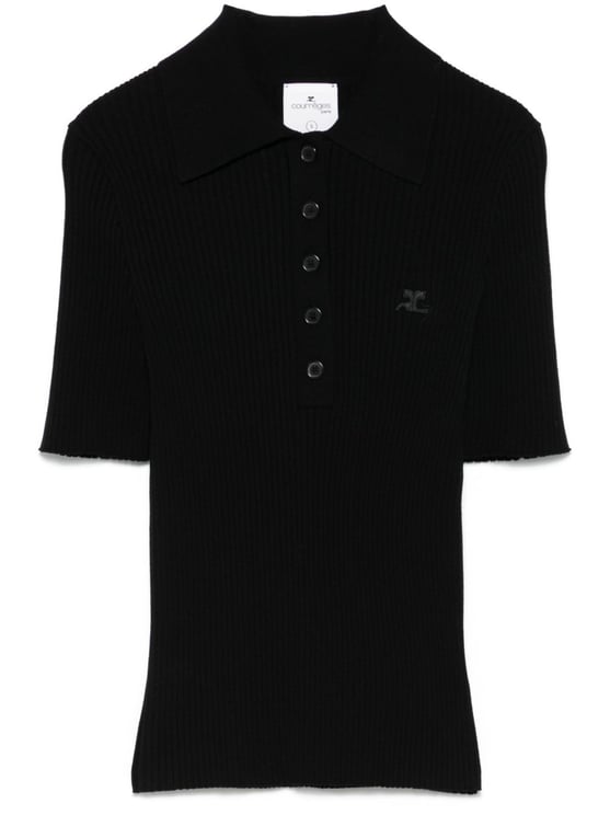 COURREGES Fitted Ribbed Knit Top