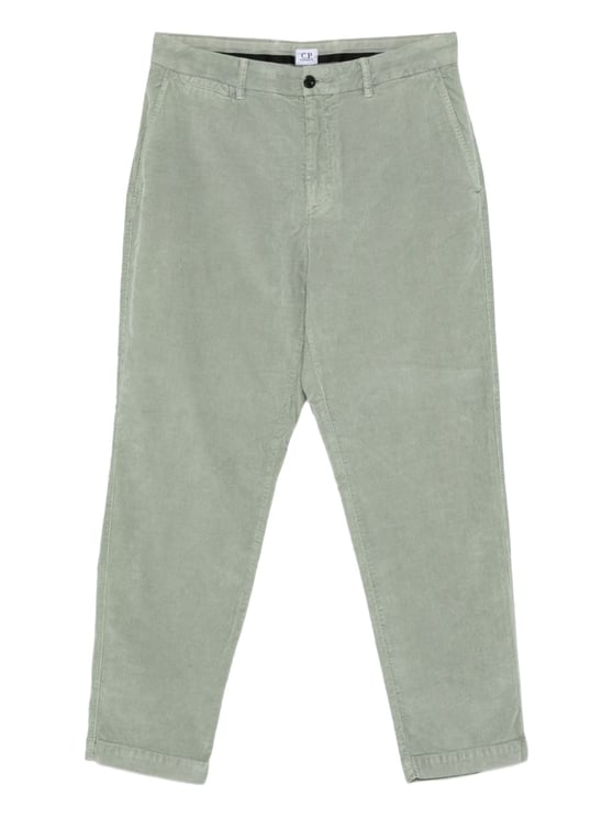 CP Company Sage Green Velvet Cotton Chinos