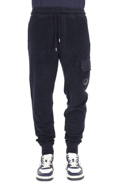 CP Company Relaxed Fit Brushed Cotton Pants with Logo Patch