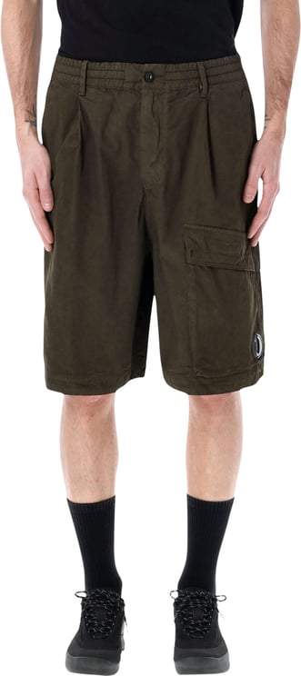 CP Company Cargo Boxy Lens Shorts Dk Olive