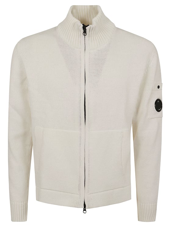 CP Company Compact Cotton Zipped Cardigan with High Ribbed Collar