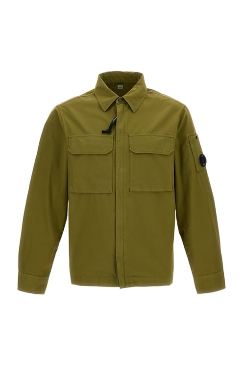 CP Company Green Zip Cotton Shirt Jacket