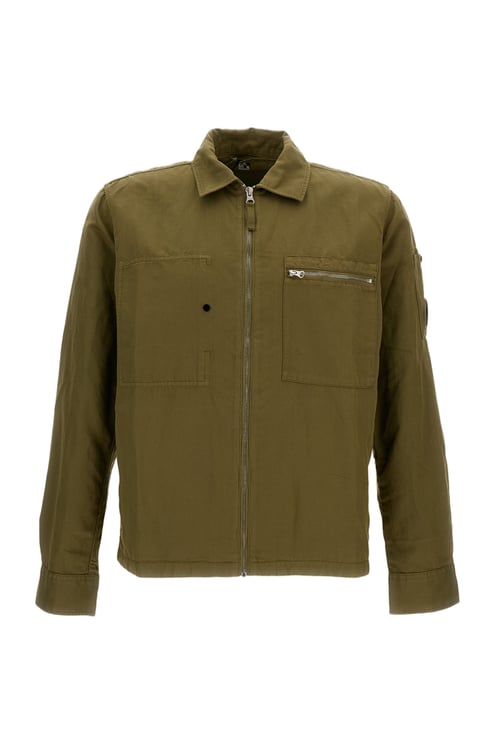 CP Company Oversized Organic Gabardine Zip-Up Shirt