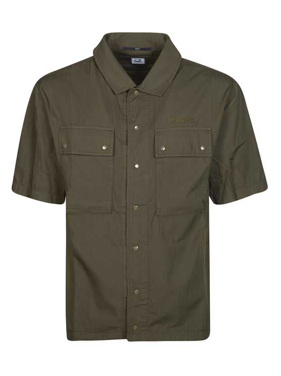 CP Company Vibrant Green Utility Short-Sleeved Shirt Jacket