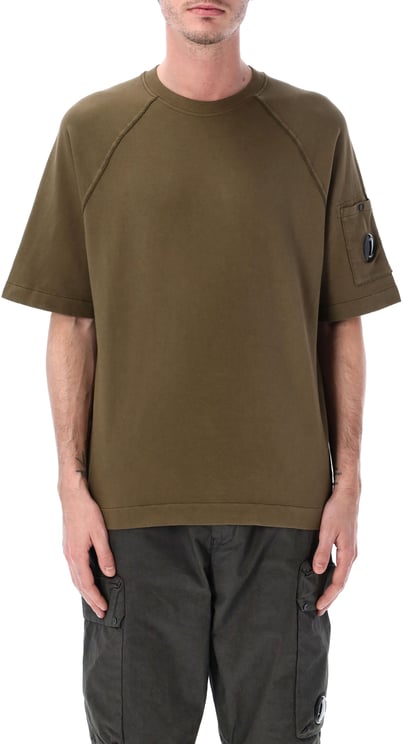 CP Company Sweatshirts Short Sleeve In Light Fleece Verde