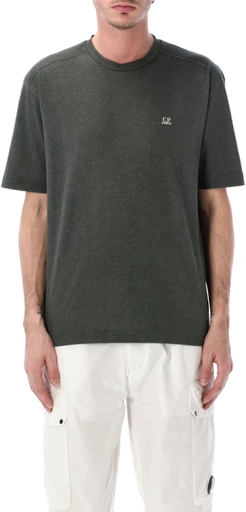 CP Company Logo Tee Grey Mel Gunmetal
