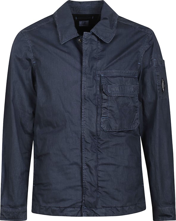 CP Company Structured Blue Jacket with Concealed Closure