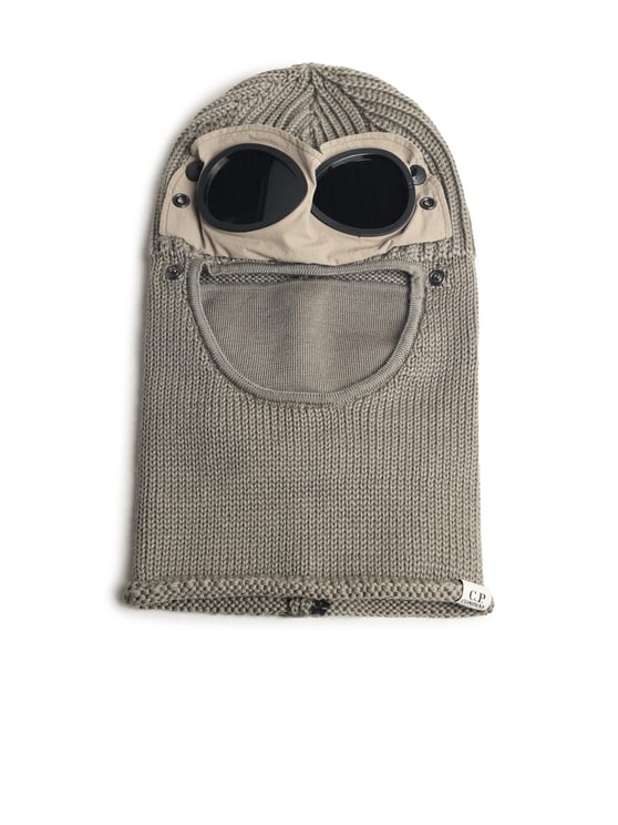 CP Company Balacava 'Goggle' In Beige Wool