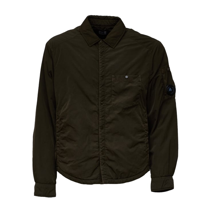 CP Company Padded Button Overshirt with Classic Collar and Quilted Details