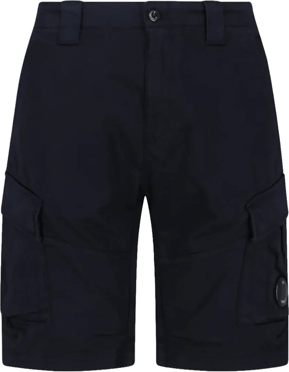 CP Company Stretch satijnen cargo shorts met lens, marineblauw