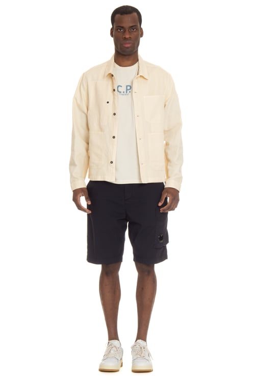 CP Company Casual Cotton-Linen Overshirt with Button Closure