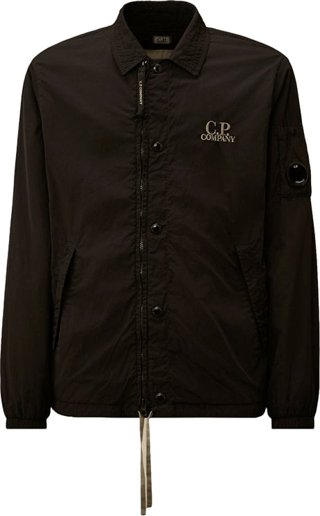 CP Company CHROME-R OVERSHIRT MET RITS EN LENZEN, ZWART